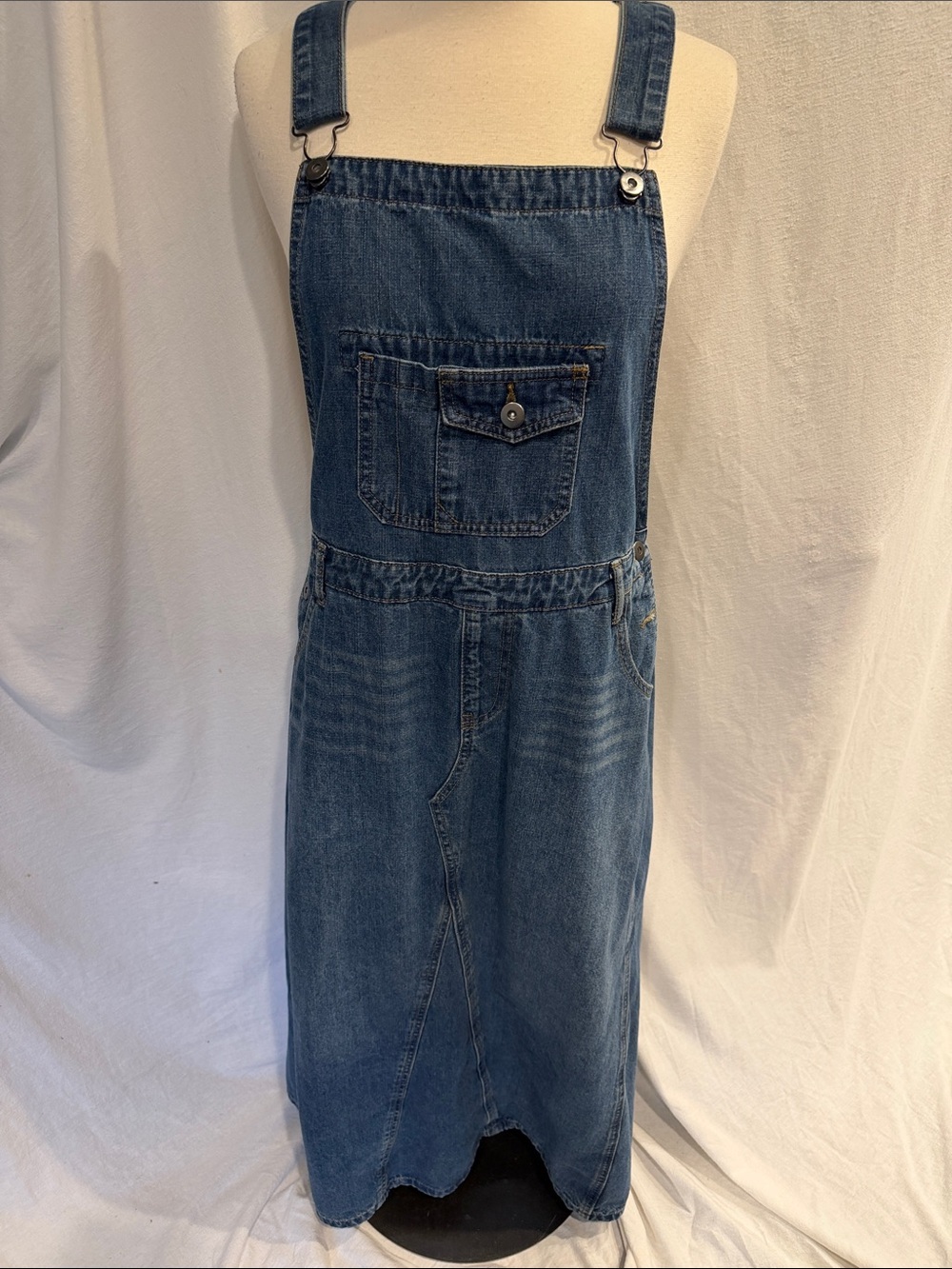 Madepant Denim Bib  Dress with Front Pocket NWOT